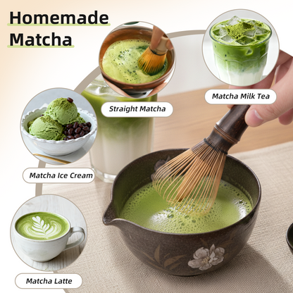 Handcrafted Kurotake Shin Chasen, Matcha Whisk (1-Piece) for Ceremonial Grade Matcha Powder, Black Bamboo Whisk, Artisan Made Ceremonial-Grade Matcha Whisk