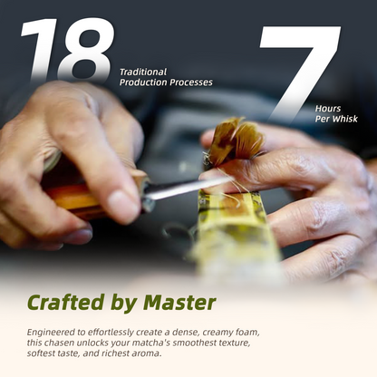 Handcrafted Kurotake Shin Chasen, Matcha Whisk (1-Piece) for Ceremonial Grade Matcha Powder, Black Bamboo Whisk, Master Made Ceremonial-Grade Macha Whisks